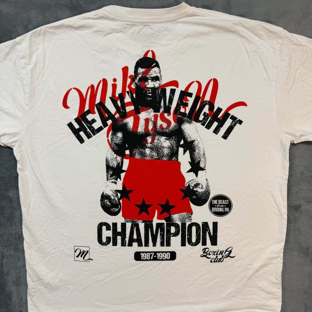 Mike Tyson Heavyweight Champion Graphic T-Shirt White Size M